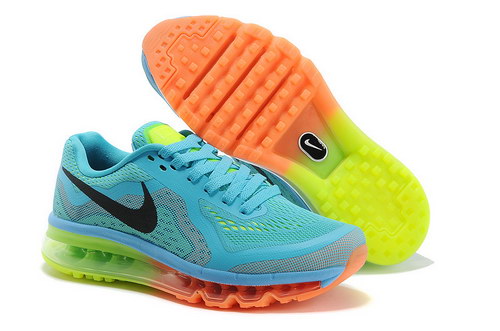 Womens Nike Air Max 2014 Orange Blue Green Black Factory Outlet